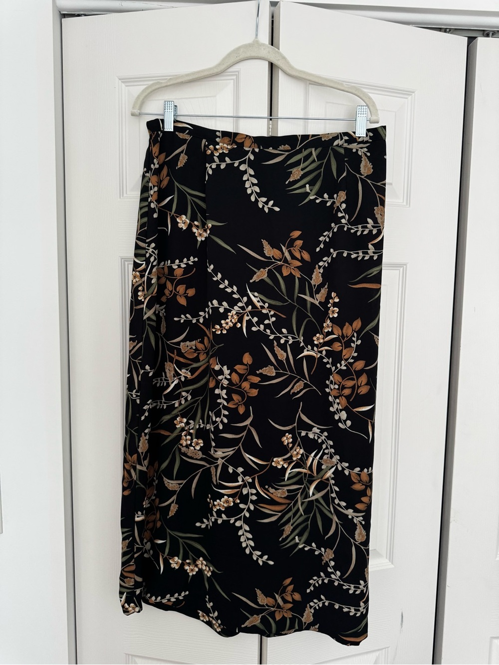 Black Floral Midi Maxi Skirt